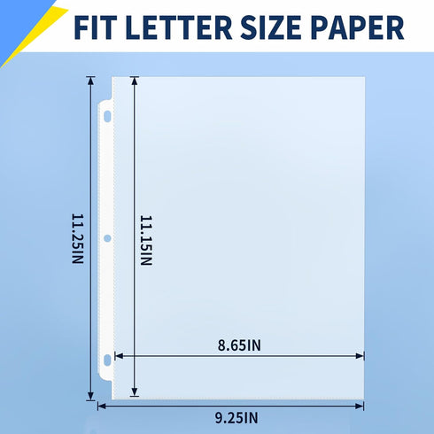 SUNEE Sheet Protectors 8.5x11 Inches for 3 Ring Binder, PVC-Free Clear Page Protectors Plastic Cover for Paper, Documents, Photos, Top Loading Binder Sleeves Letter Size 200 Packs
