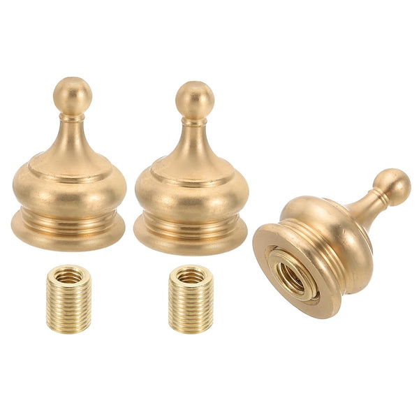 PATIKIL 18 x 25mm Lamp Finials Caps Knob, 3 Set Solid Brass Lamp