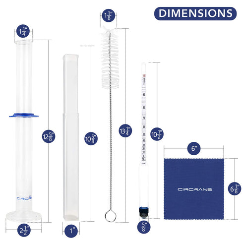 0-200 Proof & Tralle Alcohol Hydrometer with Glass Test Jar Kit, Accurate Tester & Glass Cylinder for Liquor, Distilling Moonshine Alcoholmeter Set