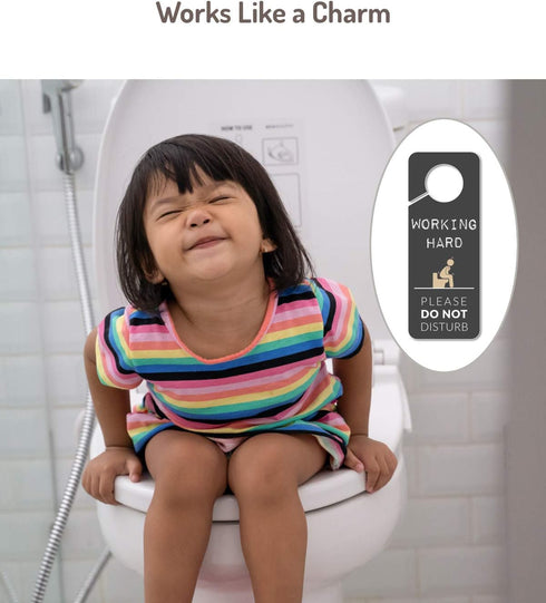 Occupied Sign for Bathroom Door, 2 Pack, PVC Plastic Funny Do Not Disturb Sign, Printed on Both Sides
