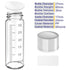 Sterile Empty Vials Small Glass Vials with Measuring Line,Brown/Clear Sample Vials with Screw Cap Liquid Sampling for Chemistry Lab Chemicals or Personal Storage (Clear,30ml 9pcs)