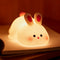 Beszeith Big Face Rabbit Silicone Night Light for Kids,Cute Animal Lamp, Easter Rabbit,Gifts