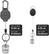 Retractable Keychain Badge Holder with Belt Clip, Heavy Duty Carabiner ID Badge Clip Reel, 32” Steel Cord, 1pcs Black
