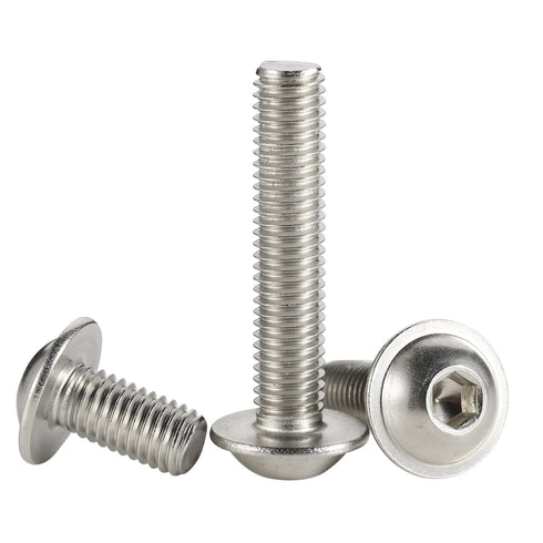 M8-1.25 x 30mm Flanged Button Head Socket Cap Screw Bolts, 304 Stainless Steel, Pack of 20