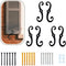 SMUVSMU 6 Pcs Black S Style Shutter Dogs 6.5" Shutter Dogs Hardware for