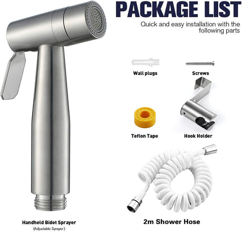 ZLOCYIVHE 2 Set Handheld Bidet Sprayer for Toilet, Mode Water Cloth Diaper Sprayer Stainless Steel Toilet Mount