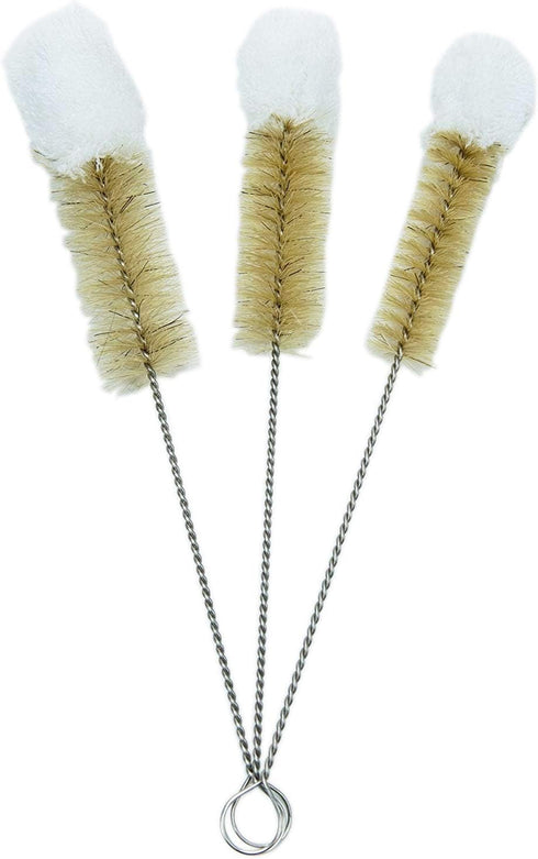 HUJI Stainless Steel Multi-Purpose Cleaning Brushes, Soft Tip, Set of 3