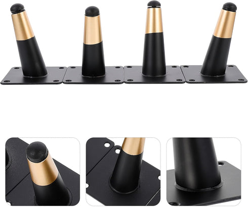 4pcs Kisangel Adjustable Metal Sofa Legs with Anti-Skid Pads Iron Furniture Feet for Bathroom Cabinet Table Tv Stand