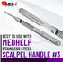 #10R Pack 15 #3 Dermaplaning Blades with Handle of Dermaplane Razors for Womens Face + Stainless Steel Scalpel Handle