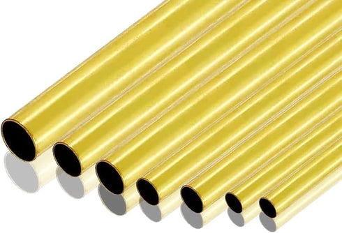 Brass Tube Tubing Set, 1mm to 4mm OD x 0.2mm Wall Thickness, 300mm Length, 14 Pieces
