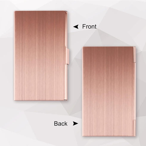 Slim Business Card Holder, Pocket Metal Case for Men & Women, Professional Stainless Steel Business Card Holders, Rose