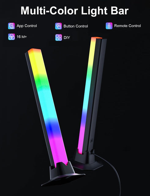 RGB Light Bar, LED Light Bar, APP Control USB Powered, Color Changing TV Backlight Music Sync Ambient Lighting for Room
