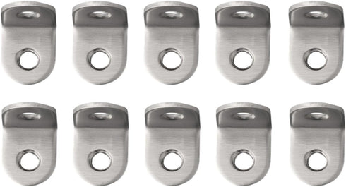 HanOaki 10 90 Pieces Stainless Steel L Shape Degree Brackets for Corner Reinforcement in Wood Furniture, Shelves