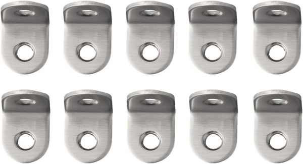 HanOaki 10 90 Pieces Stainless Steel L Shape Degree Brackets for Corner Reinforcement in Wood Furniture, Shelves