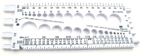 Stainlesstown Nut Bolt Thread Gauge, White