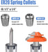 Mesee 1/2'' Shank ER20 Router Collet Extension Chuck Adapter with 1/4'' & 1/2'' ER20 Spring Collet Set