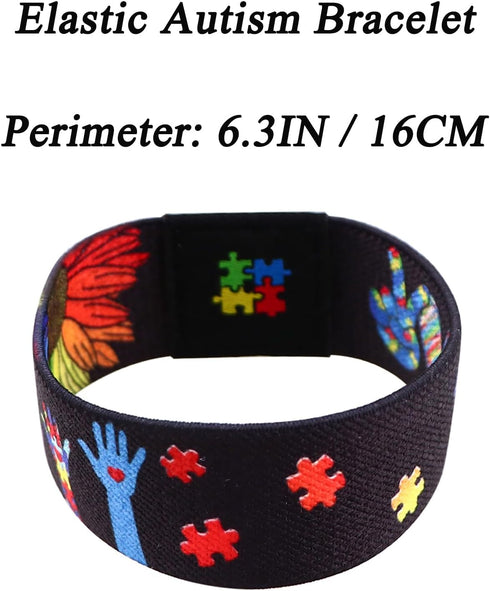 Nanafast Autism Awareness Bracelet - Colorful Elastic Wristband for Women & Men