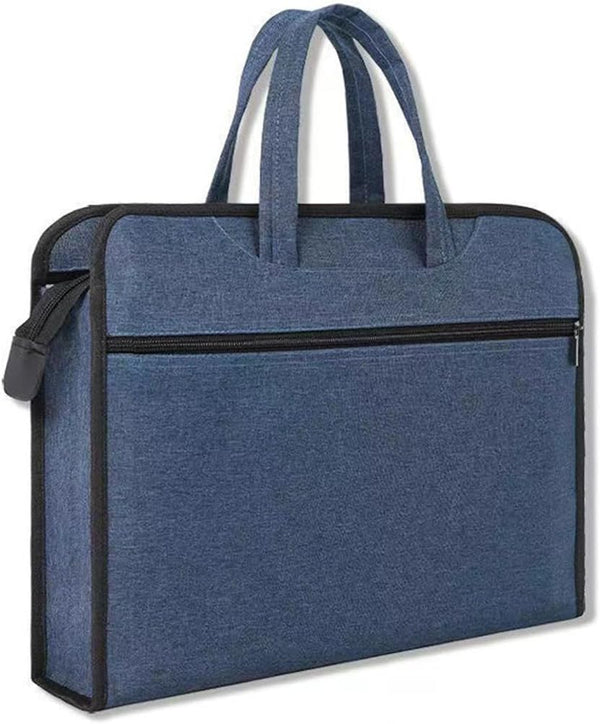 Document Bag, Waterproof Oxford Fabric Zippered with Handle, Lightweight Portable File Tote for Papers