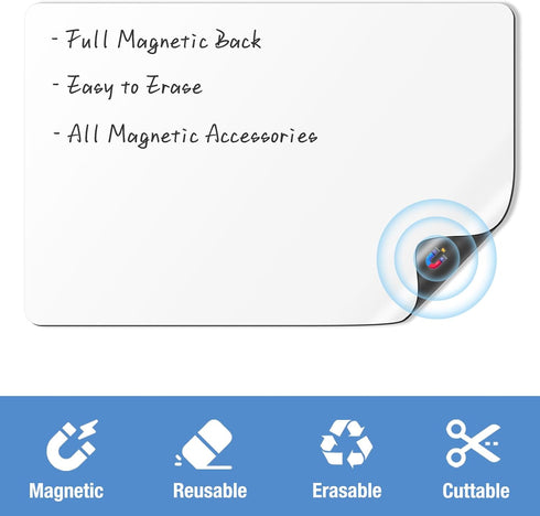 Magnetic Whiteboard for Fridge, 11 x 17 Inches Small Dry Erase Board with 4 Markers and 1 Eraser