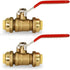 Supply Giant VQCW12-2 Full Port Ball Valve - Water Shut Off Push to Connect PEX, Copper, CPVC, 1/2 Inch, Brass Pack of 2