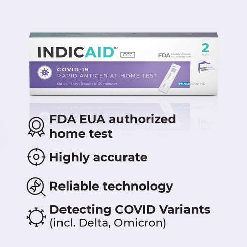 COVID-19 Rapid Antigen Test, 1 Pack, 2 Tests Total, 4 Easy Steps & Results in 20 Minutes - Covid OTC Nasal Swab Test - HSA/FSA Reimbursement Eligible