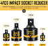 8-Piece Set, 1/4, 3/8, 1/2", 3/4", BOEN Impact Socket Adapter & Reducer Cr-Mo Steel Impact Driver & Wrench Conversion