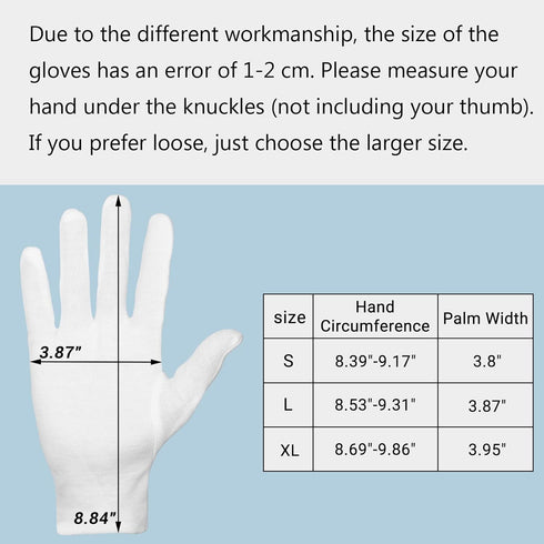 5 Pairs Archival Photo Gloves - White Medium Work Gloves for Handling Art, Photography, Jewelry