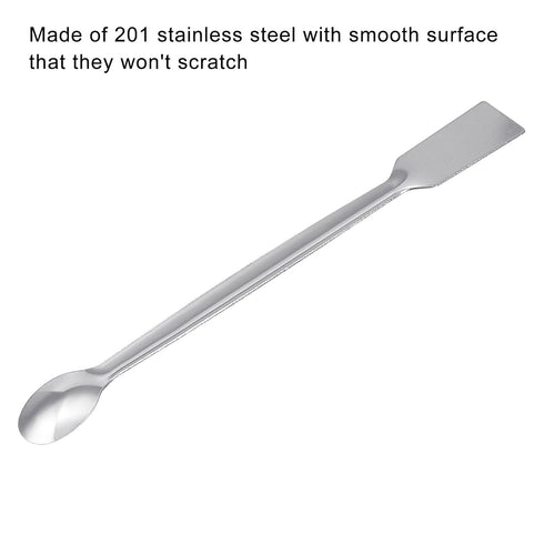 MECCANIXITY Micro Lab Spoons Mixing Spatula, 5.91" Silver Stainless Steel Pack of 8