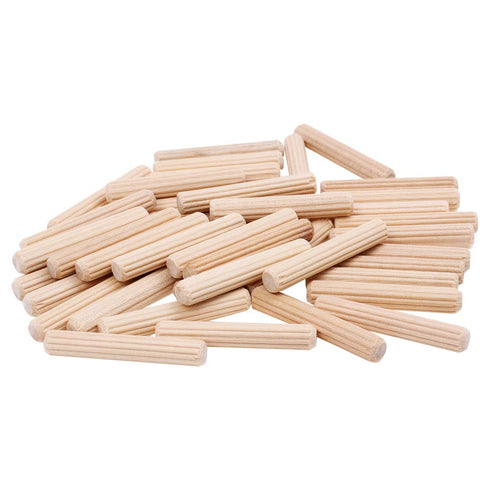 100 Pack 1/4" Wood Dowel Pins Straight Grooved Pins for Furniture, Door, and Art Projects (1/4 in)