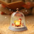 kvppvt Dimmable Cute Flame Ambient Music Small Night Light with Music Box, Warm Light, Exquisite Decorative
