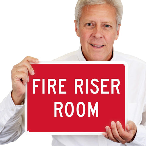 "Fire Riser Room" Sign By SmartSign | Aluminum 10" x 14"