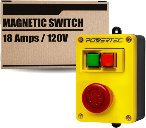 POWERTEC 120V, 18A Magnetic Switch for Router Table, EZ Mounting on Work