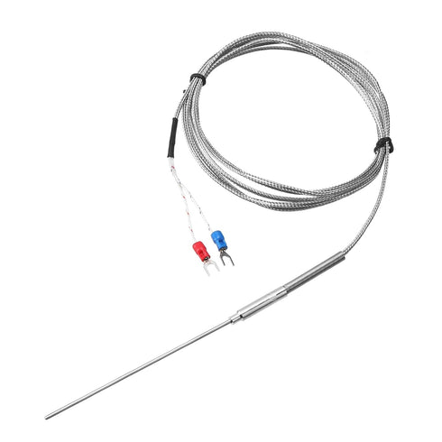 MECCANIXITY K Type Thermocouple Temperature Sensor Probe 2x100mm 6.6ft Wire Stainless Steel 0 to 1000°C (32 to 1832°F)