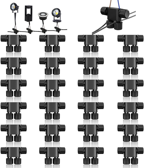 NETEHA 24 Pack Low Voltage 12-18 Gauge Wire Connectors for Landscape Lighting, Pathway