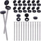 BEUNITONE 36 Set #8 X 3 Inch Shutter Screws with Caps, Weatherproof,Corrosion-Resistant,Black Exterior
