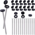 BEUNITONE 36 Set #8 X 3 Inch Shutter Screws with Caps, Weatherproof,Corrosion-Resistant,Black Exterior