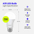 A19 Bulbs, 75W Dimmable, 1100 E26 5000k 80 10 2 Pack, A1100/850/10KLED/2 Feit Electric LED Light Equivalent, Non