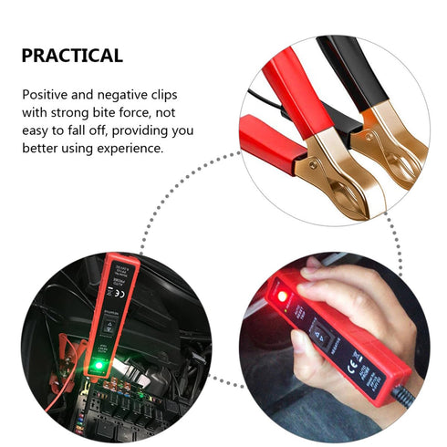 WOONEKY Automotive Circuit Tester Electrical System Diagnostic Tool with Positive Negative Clips Continuity and Light