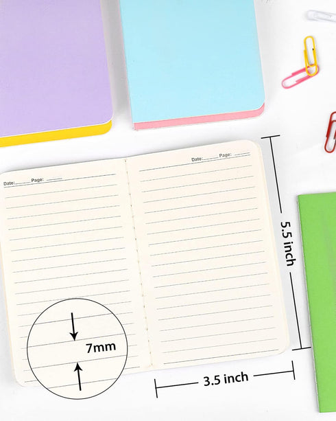 Small Lined Notepads Bulk – 36 Pack Mini Pocket Notebooks, Colorful Cover, 3.5 x 5.5 Inches, 30 Sheets Each
