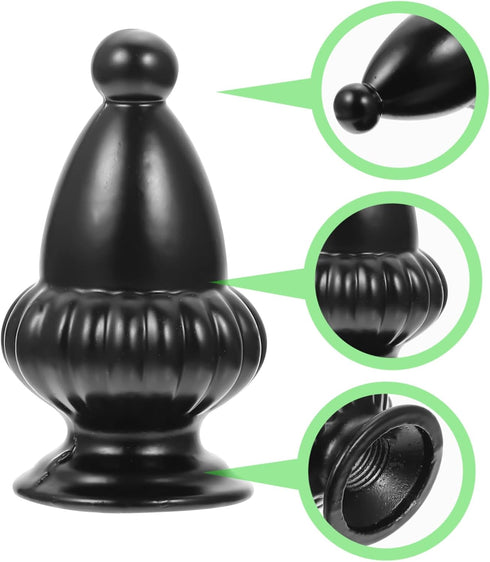 Uonlytech 2pcs Decorative Lamp Finial Knob Elegant Black Aluminum Lampshade Accessory Compatible with Floor and Table