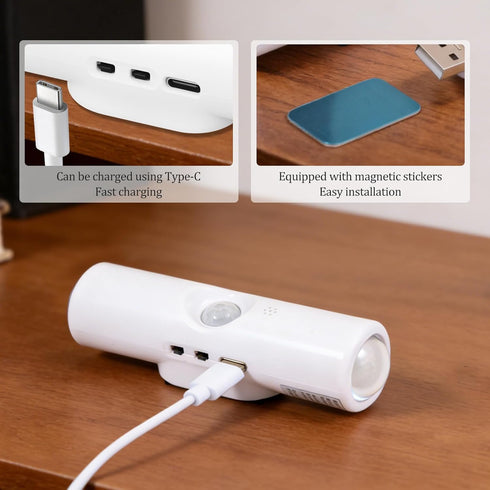 LYIYEYAN 4-Pack 7 Motion Sensor Ambient Light, Rechargeable Dynamic Smart LED Wall Lamp, Magnetic Mount, Multi Color