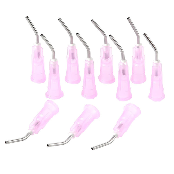 JMU 1000Pcs Bent Dispensing Tips 18g, Blunt Tip Dental Pre Bent Flow Dispensing Needle Tips