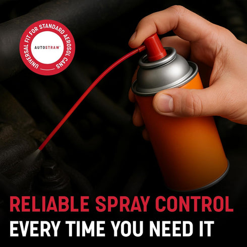 ShopStraw 50" 4 Pack AUTOSTRAW Red Aerosol Can Replacement Straws, Universal fit for All USA-Made Spray cans