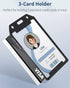 Pawfly 5 Pack Vertical Double-Sided Badge Holder - 3-Card Plastic Case with Grippers for IDs, Credit Cards, Licenses