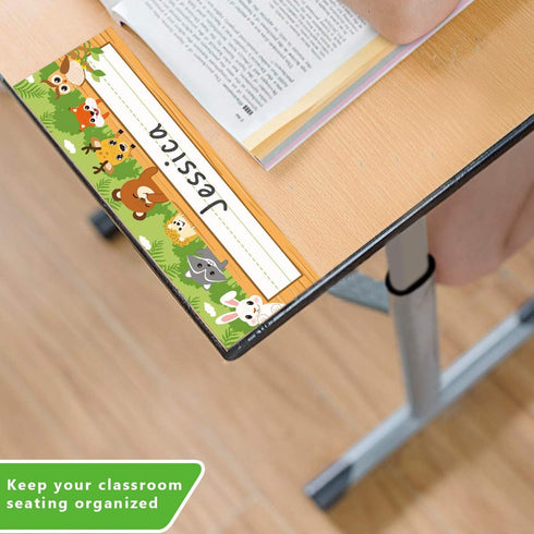 Fancy Land Jungle Animals Name Plates, 36pcs Woodland Nameplates for Classroom School Supply