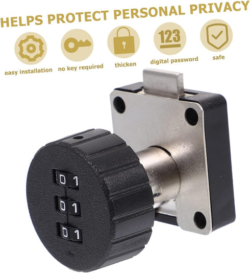 2pcs Combination Lock for Desk Drawer and Cabinet Secure Safety Lock for Home Furniture Bedside Table and Shoe Cabinet