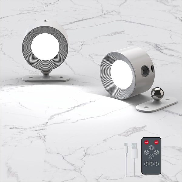 Deyagoo 2PACK Romote LED Wall Sconce - Rechargeable Wall Light, 3 Colors &
