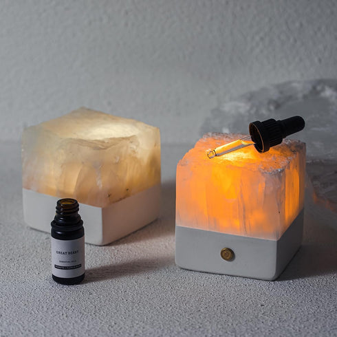Nature Crystal Passive Diffuser with Light Stone Essential Oil Diffuser Hand Carved