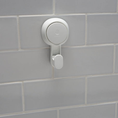 Bath Bliss Power Lock Gel-Suction Hooks, 2 Pack for Shower and Bathroom, White