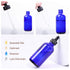 12 Pack 4oz Cobalt Blue Glass Bottles with Glass Eye Droppers, Essential Oils, Perfumes & Lab Chemicals